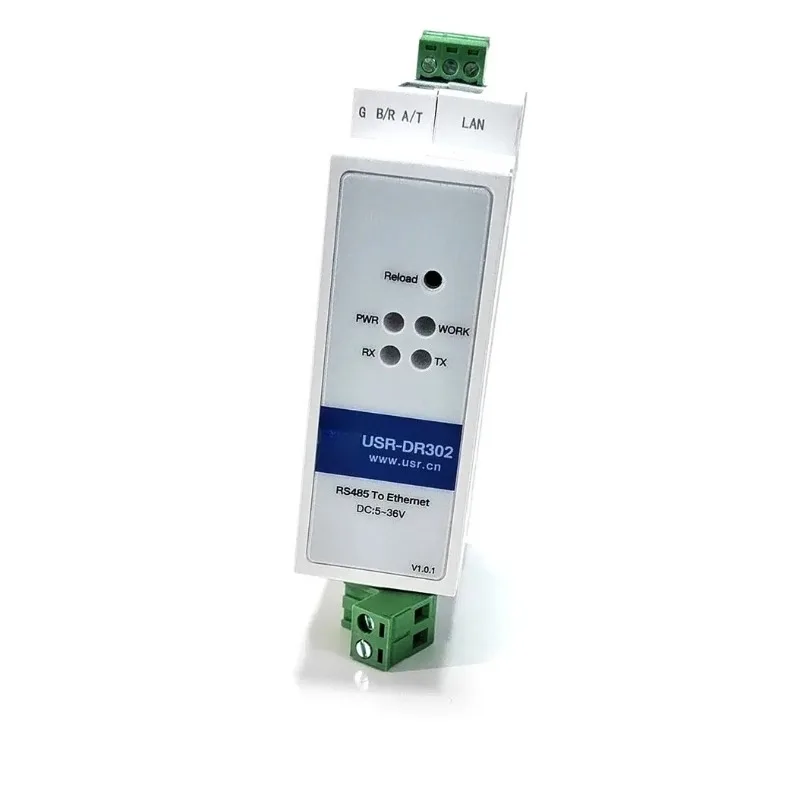 USR-DR302 DIN-Rail RS485 Ethernet Serial Server DC5-36V Modbus TCP Gateway