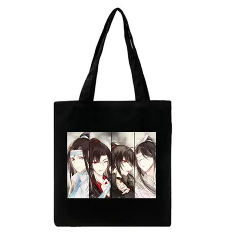 

Anime Mo Dao Zu Shi Cute Shoulder Bag Lan Wangji Wei Wuxian Xue Yang Cosplay Canvas Casual Shopping Bag Handbag Accessories Gift