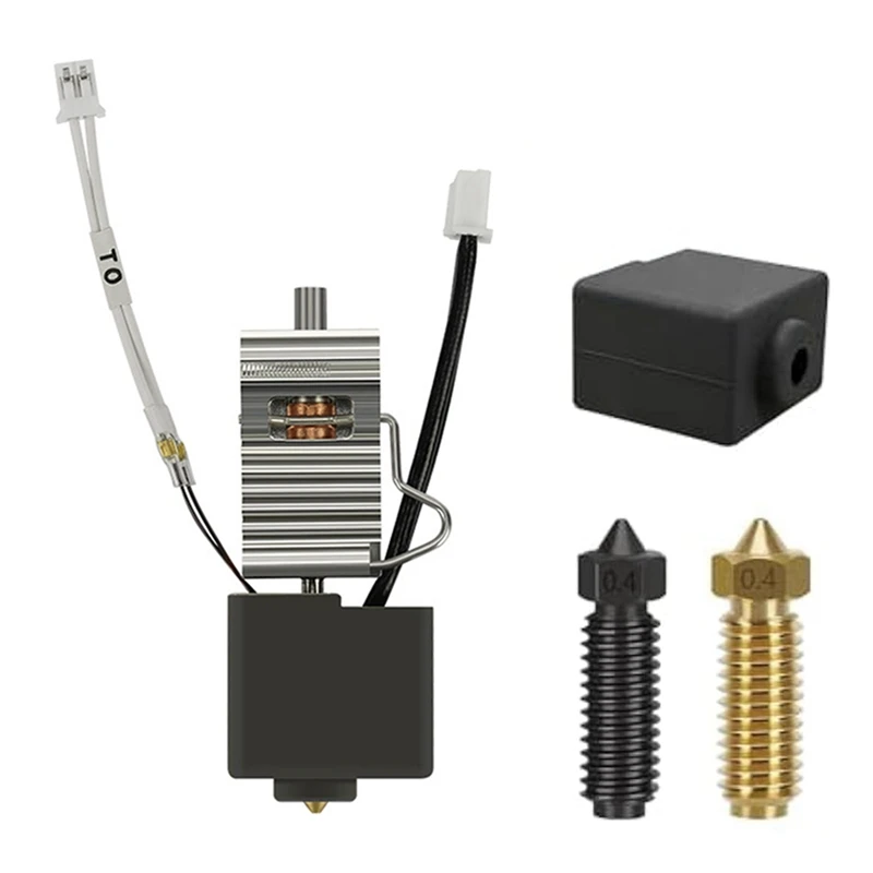 Hotend For Kobra 3,Hot End Kit Print Head Heat Sink Block With Extra Silicone Cover 0.4MM Hardened Steel Brass Nozzle