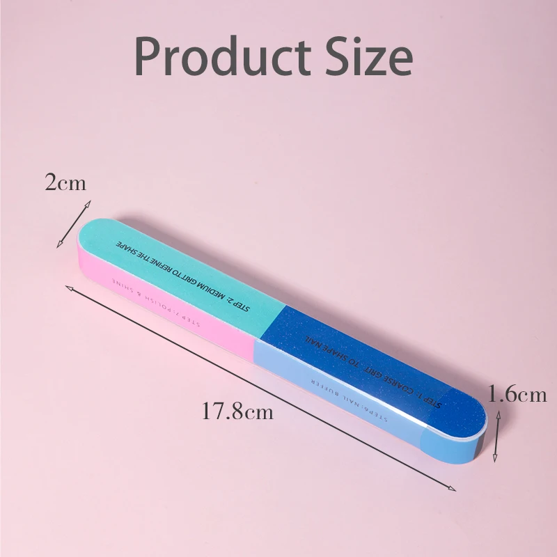 3/5/7/10 قطعة ملف الأظافر سبعة جوانب أدوات تلميع مانيكير باديكير الملفات المهنية مسمار الفن الرملي عازلة كتلة أدوات الأظافر #3