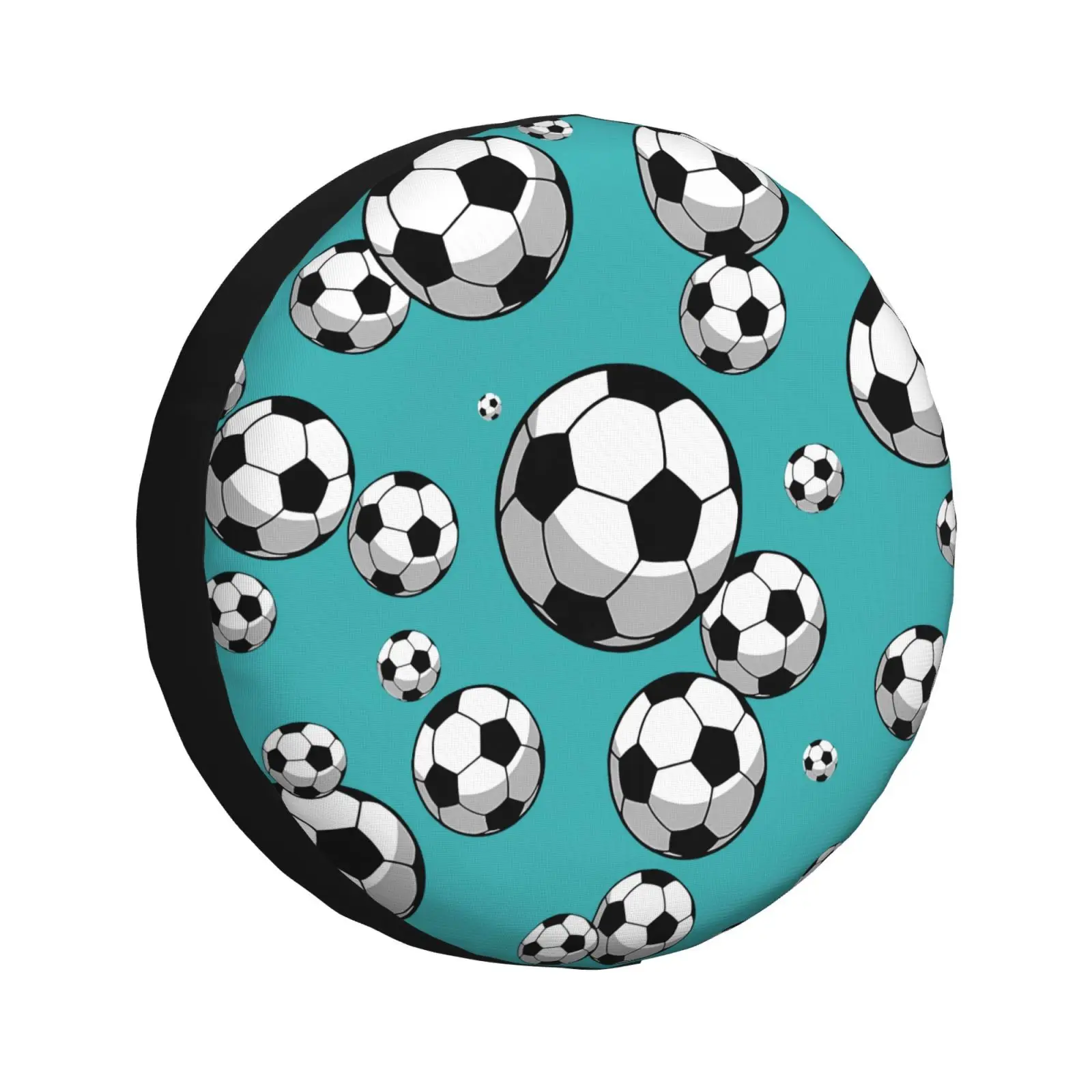 Football Print Pattern Spare Tire Cover Universal 4WD 4x4SUV Wheel Protection Cover Automotive Parts 14 15 16 17 Inches