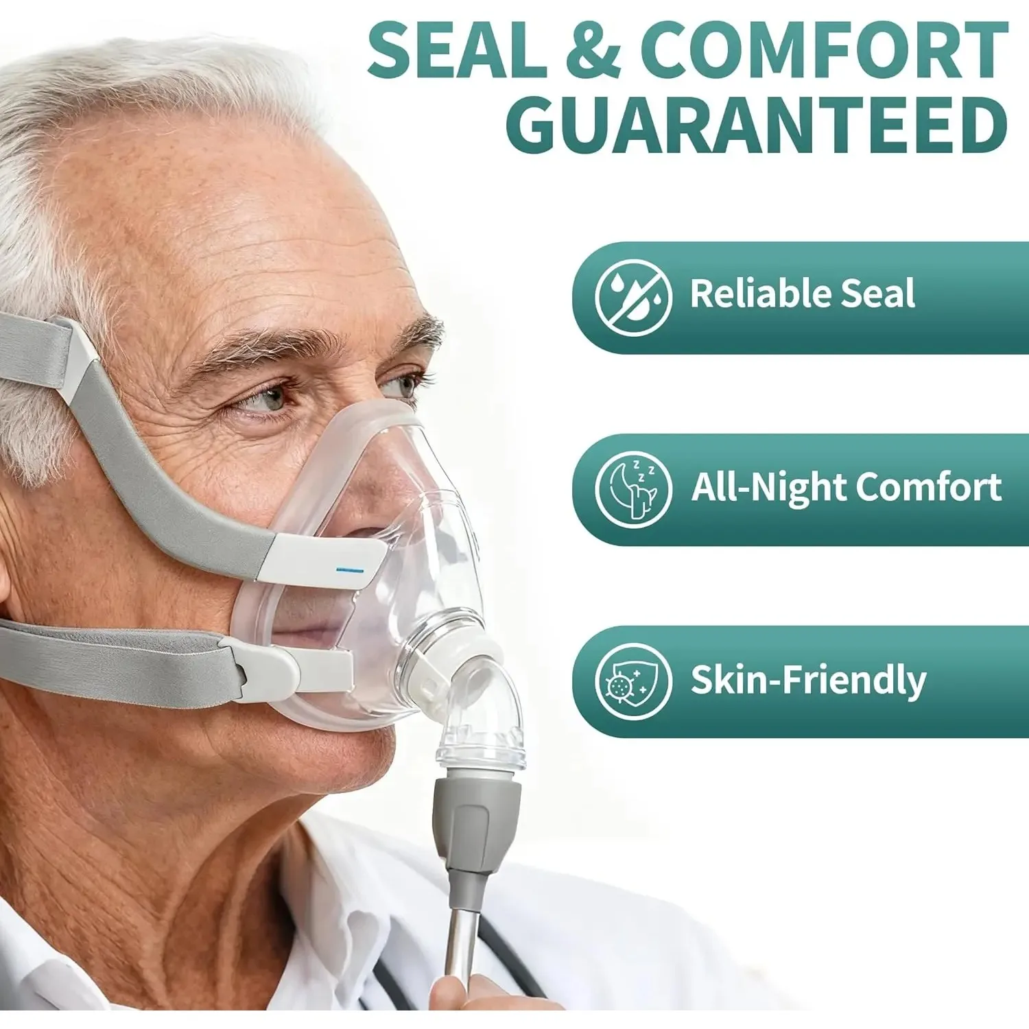 

CPAP Mask AirFit F20 Masks Full Face Replacement Cushion, Reliable Seal & Softer Fit, Compatible with Resmed Face Masks