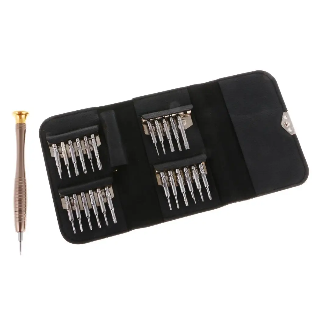 Mini portátil Precision Screwdriver Tool Kit com caixa do saco, relógio, relógio móvel Repair Set, conveniente, 24 pcs