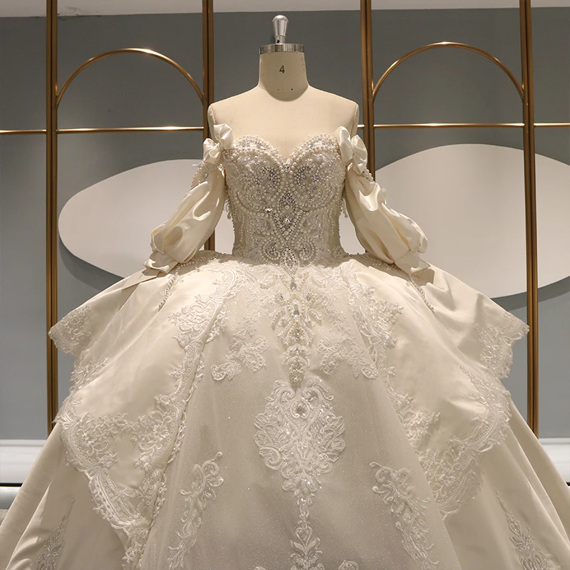 Robe de mariée blanche longue ligne A pour femme, patients en dentelle, quelle que soit la robe de mariée, 350