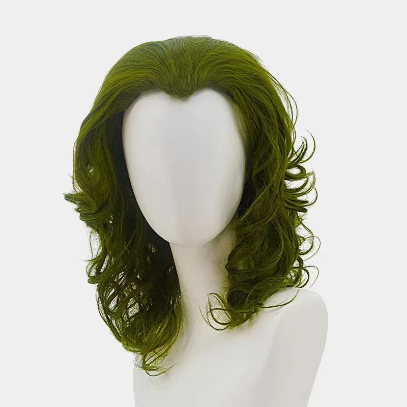 Movie Joker Fleck Cosplay Wig Green Curl Man Short Hair High-temperature Silk Festival Party Ball Daily Wear Full Wigs