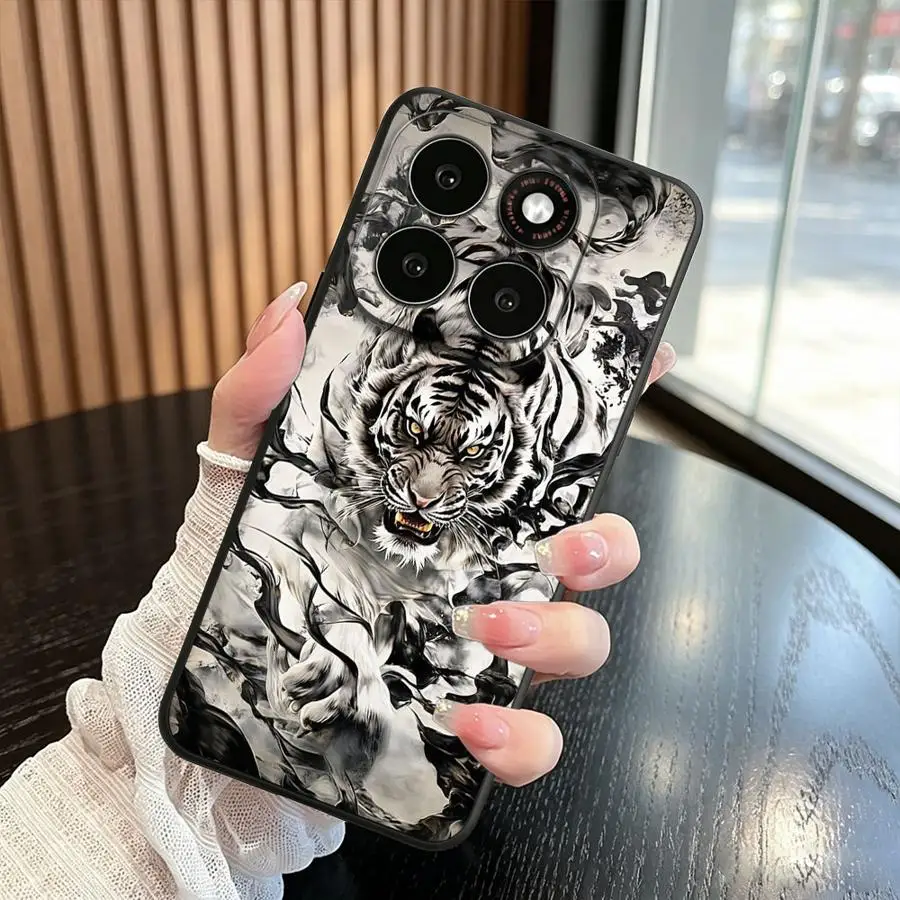 Case for Motorola G96 G22 G32 G71 G50 G53 G30 G85 G86 G52 G51 G73 Edge 70 50 40 20 Pro 30 Lite S30 G60s Phone Cover Tiger Ink view 2