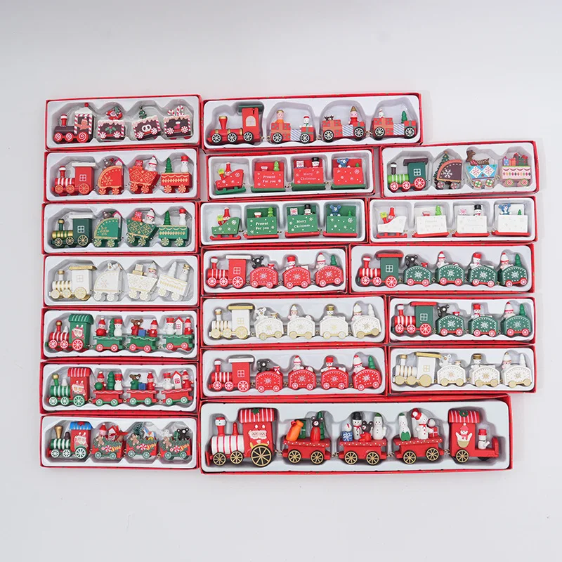 Wooden Train Christmas Ornaments Toys for Kids Merry Christmas Party Table Decoration Xmas Gift Noel Natal Navidad New Year 2025