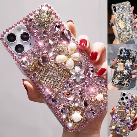for Samsung Galaxy S25 S24 S23 S22 S21 S20 S10 S9 Ultra Plus FE Note 20 10 Case Diamond Phone Bling Cover Galaxy S25 Ultra Cases