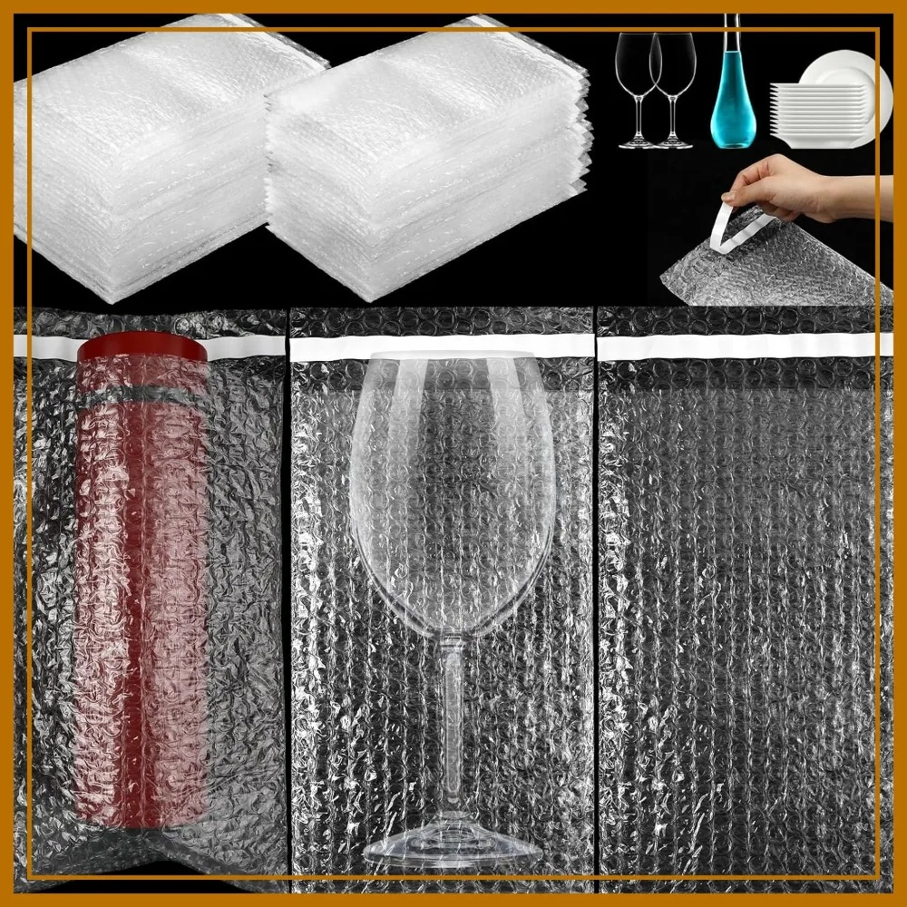 

300 Pcs Self Sealing Bubble Cushion Bags, Double Wall Bubble Pouches for Moving Shipping Packaging Storage (6" x 10")