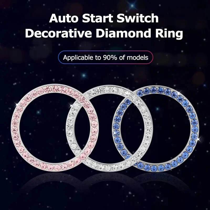 1/2pcs For Ford Focus Edge Explorer Ecosport Escape Expedition Fusion Mondeo Taurus Diamond Stickers Car Ignition Key Ring