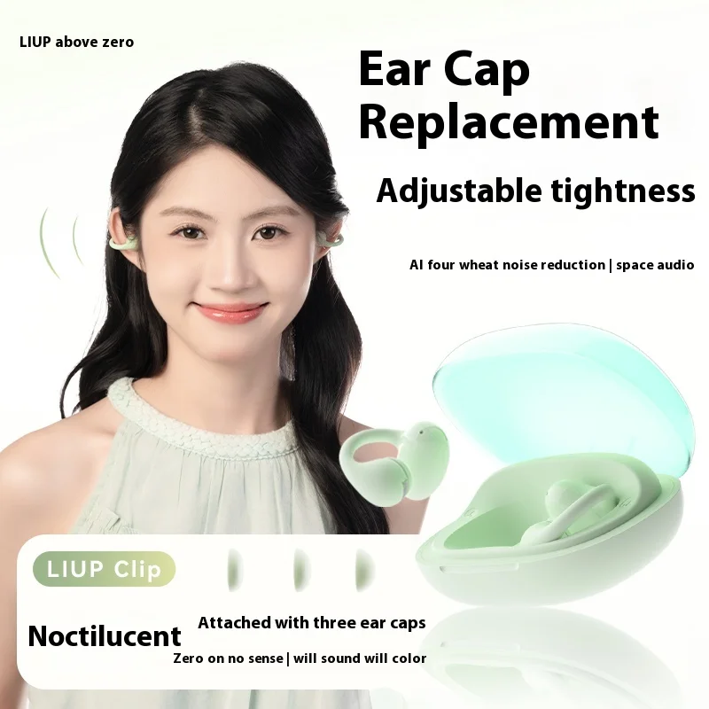 LIUP Clip LP2 Wireless Earphone With 4 Mics AI Noise Reduction Spatial Stereo Noctilucent Sports Earbuds Custom Gaming Earphones