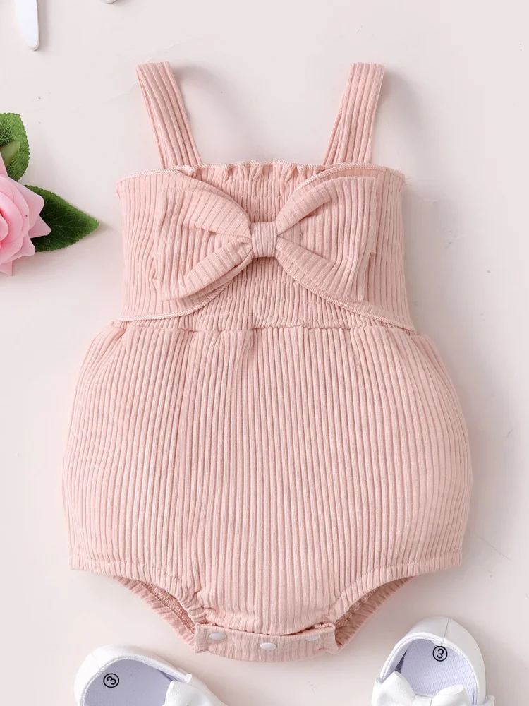 

Infant And Toddler Summer Fashionable Pink Camisole Jumpsuit