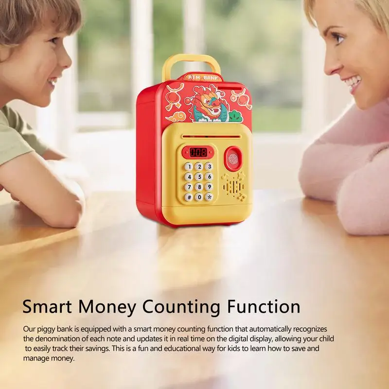 Kids Safe Money Jar Electronic Coin Money Safe Cash Box Electronic Mini ATM Cash Coin Safe Money Bank For Kids Children Boys