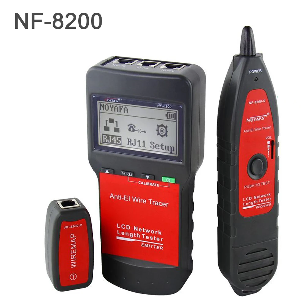 NOYAFA Netwerkkabeltester NF-8200 Kabel Tracker Anti-Interferentie Kabellengte Tester LCD Display Kabelzoeker