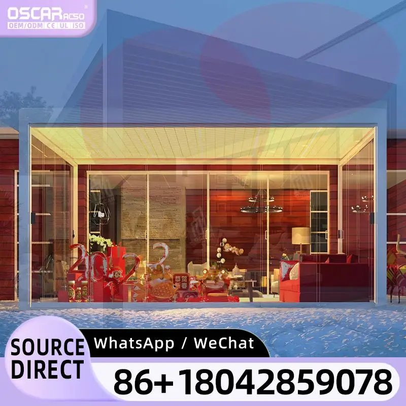 Ready to Ship Custom Modern Outdoor Louvered Sunshade Pavilion for Garden Patio Backyard pergola