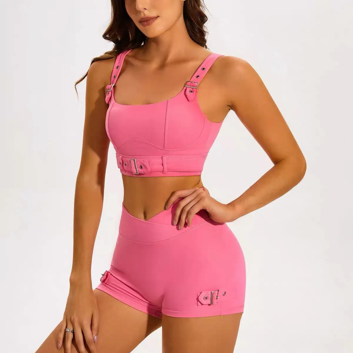Women's Bra Motorcycle Style Outdoor Wear Beautiful Back Tight Fitting with Chest Cushion Yoga Fitness Bra Women's Sports