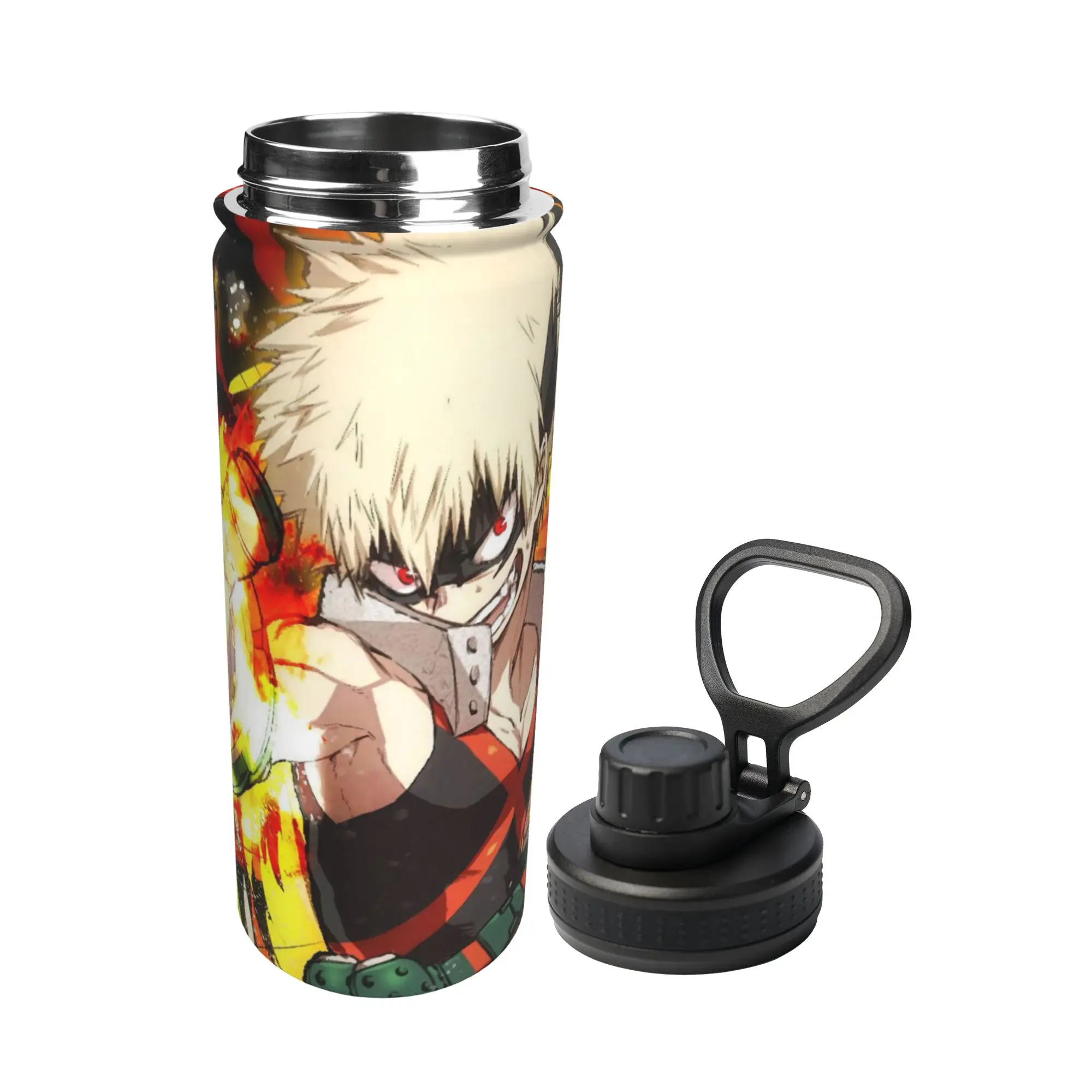 My Hero Academia Anime 18OZ Sports Insulated Kettle Katsuki Bakugo Thermal Cup Vacuum Flask Travel Outdoor Mugs Water Bottle view 2