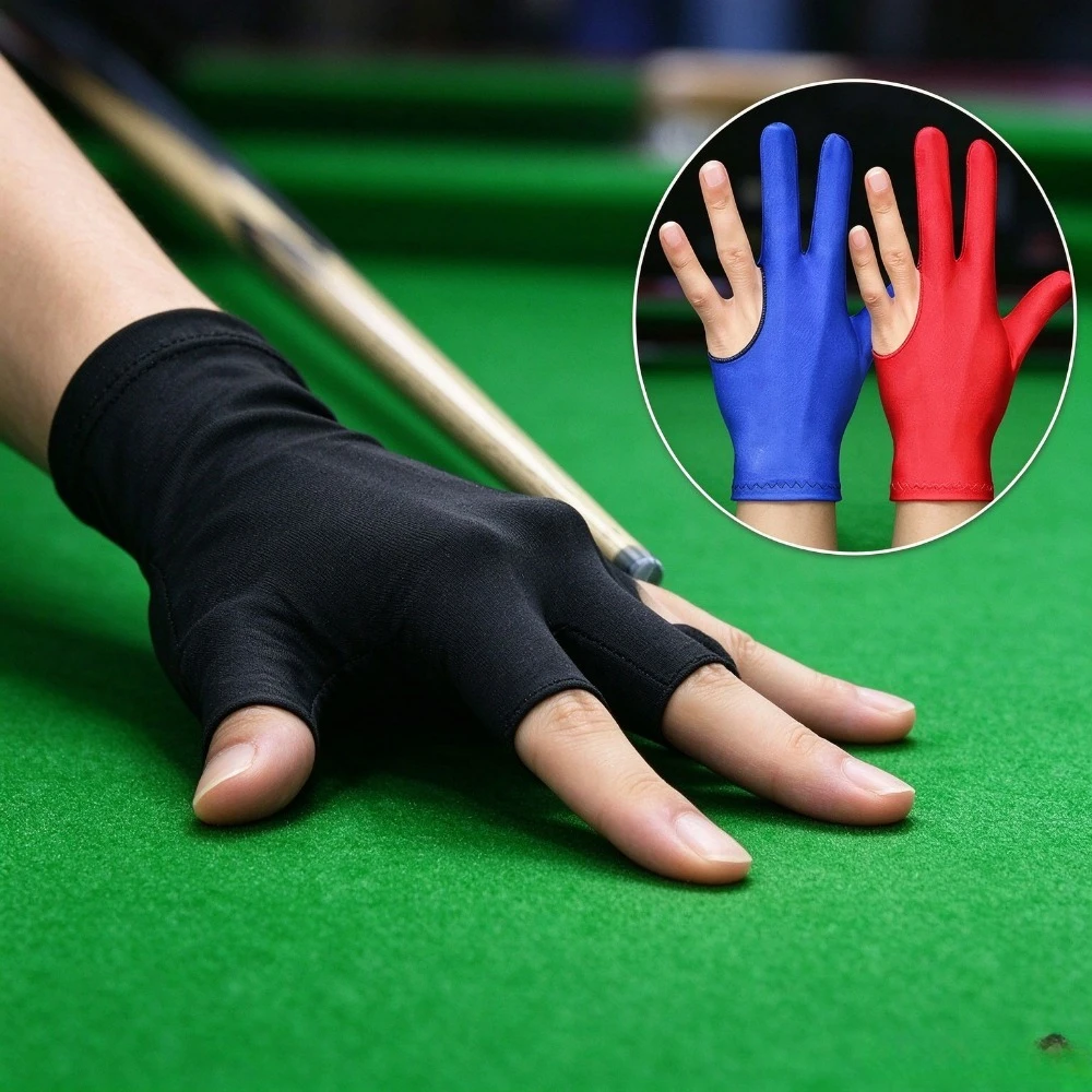 Open Finger Billiard Glove Breathable Polyester Smooth Snooker Pool Glove for Amateur Players