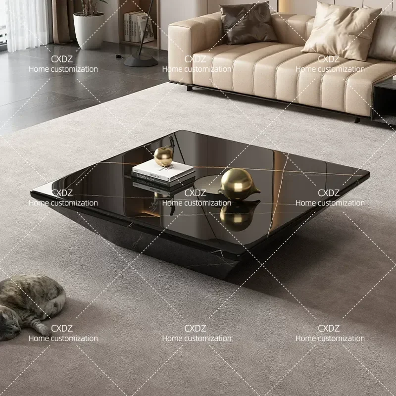 Natural Green Marble Coffee Table Minimalist Luxury Stone Centerpiece for Living Room Home Decor Customizable Snow Mountain