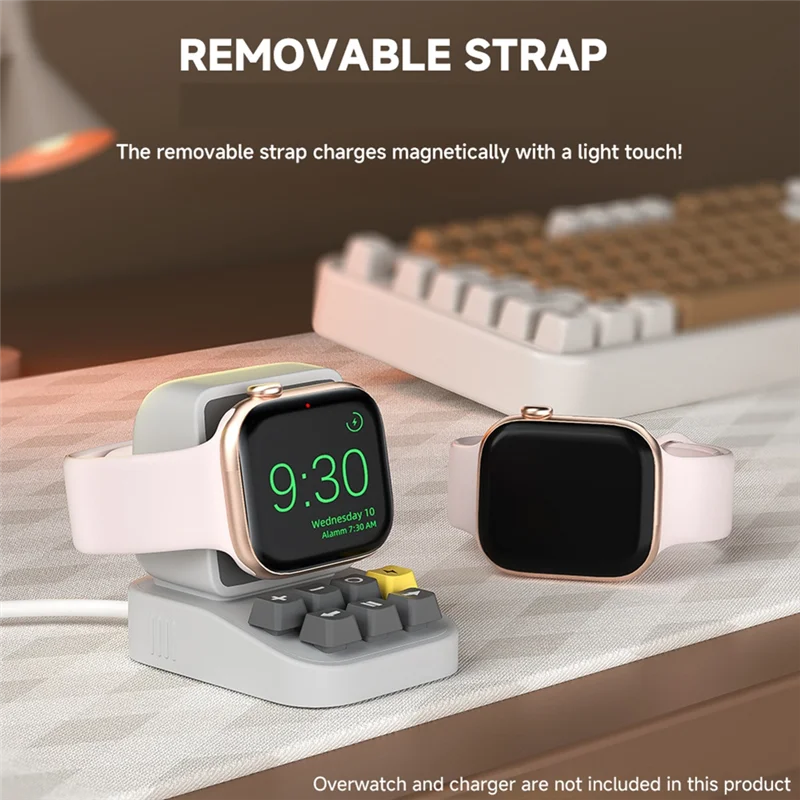 ABSQ-For Iwatch 3 2 1 قاعدة شحن حامل سطح المكتب لسلسلة الساعات 10 9 8 7 6 SE 42 46 مم حامل شاحن Ultra 2 1 49 مم رمادي