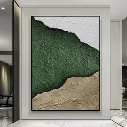 Abstract Green Forest Oil Painting Printed on Canvas Orange Texture Posters and Prints for Living Room Decor Scandinavia Cuadros