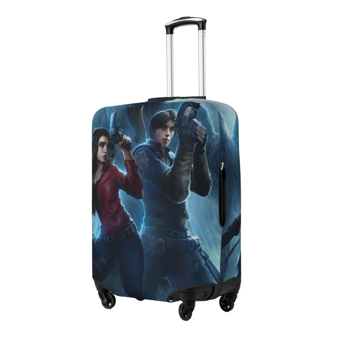 Claire Redfield Leon S. Kennedy Video Game Suitcase Cover Flight Cruise Trip Practical Luggage Supplies Protector