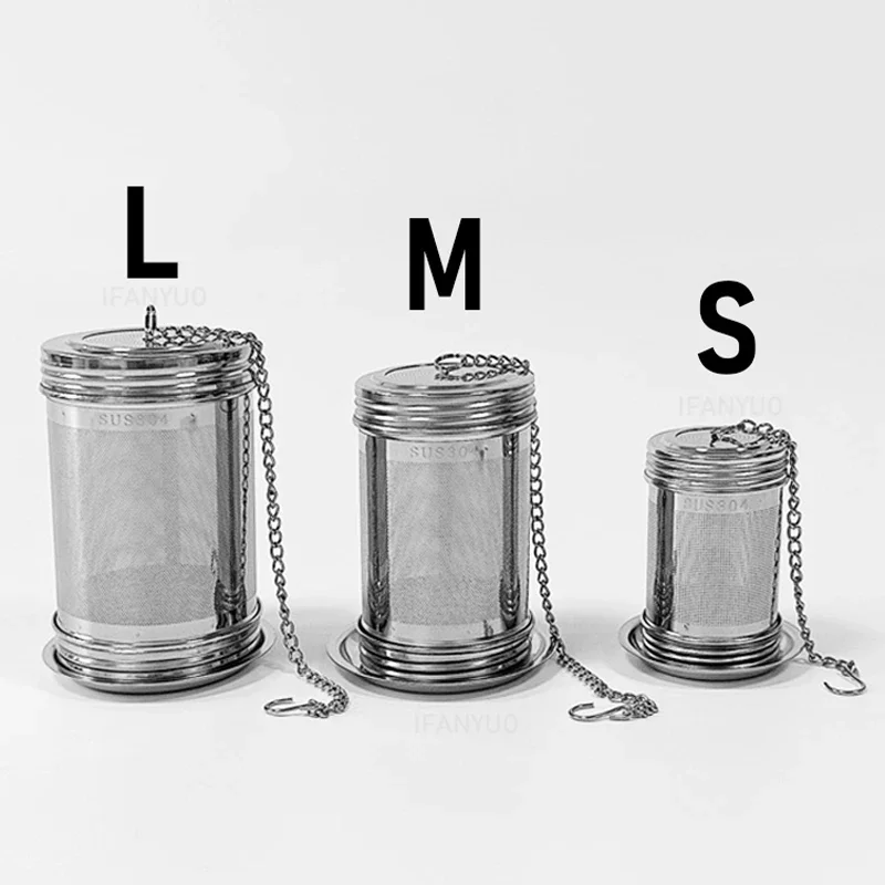 Fine Mesh Filter Tea Infuser Cylindrical 304 Stainless Steel Threaded Connection Teapot Strainer Spice Herb Kitchen Accessories