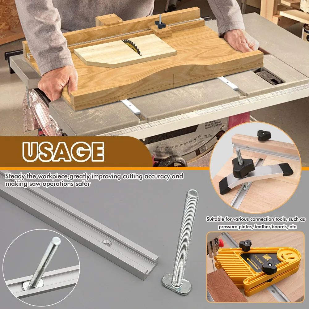 For aluminum alloy T19 T-shaped groove and T-shaped screw set woodworking slide bar connector slide rail woodworking tool