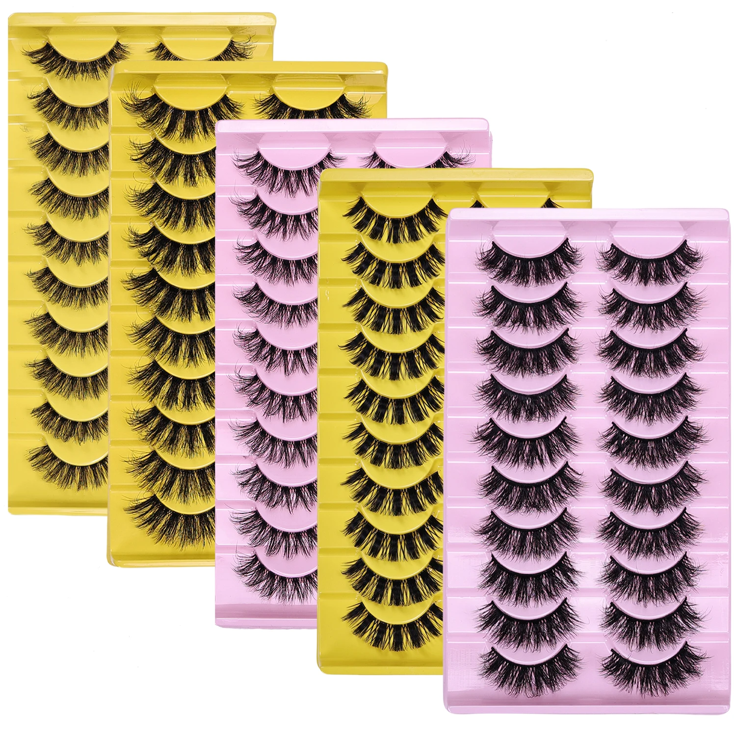 Natural Look False Eyelashes Thick Fluffy Fake Lashes Pack Wispy Strip Fake Eyelashes Cat Eye Lashes that Look Like Extensions