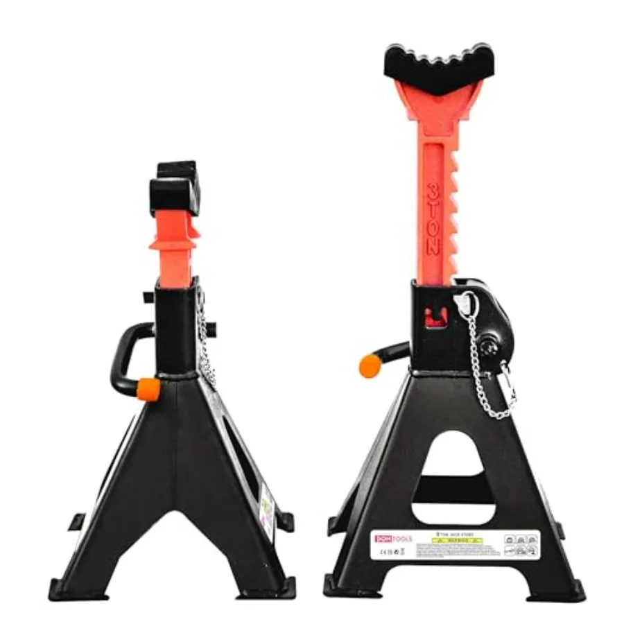 

3 Ton Jack Stands with Rubber Cap and Safety Pin 6000 lbs Ccity Adjustable Hght for Lifting SUV Pickup Truck Car and UTV ATV 1