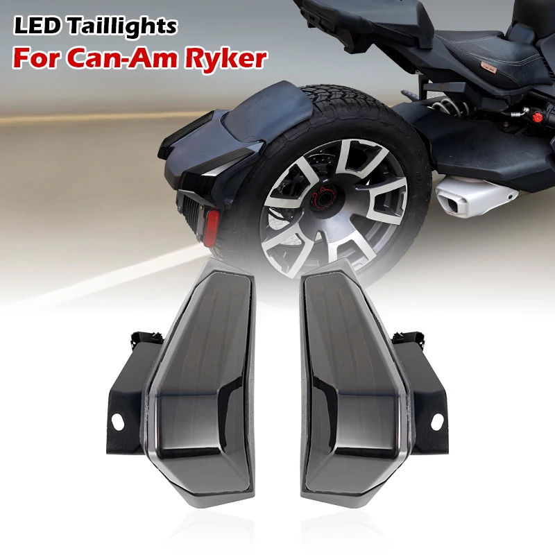 LED Smoked Black Tail Light Brake Light Taillight for Can-Am Ryker 600 900 & Ryker Rally 2019-2023