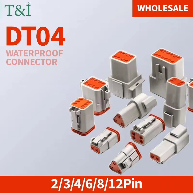 1 set Deutsch DT connector DT06-2S/DT04-2P 2P 3P 4P 6P 8P waterproof electrical connector for car motor truck with pins 22-16AWG