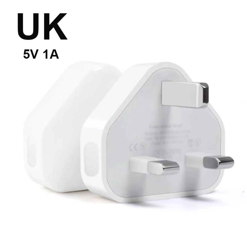 Universal USB Charger 5V 1A UK Plug 3 Pin Wall Charger Adapter Smart phone Charging For Iphone Samsung Huawei Charging Charger