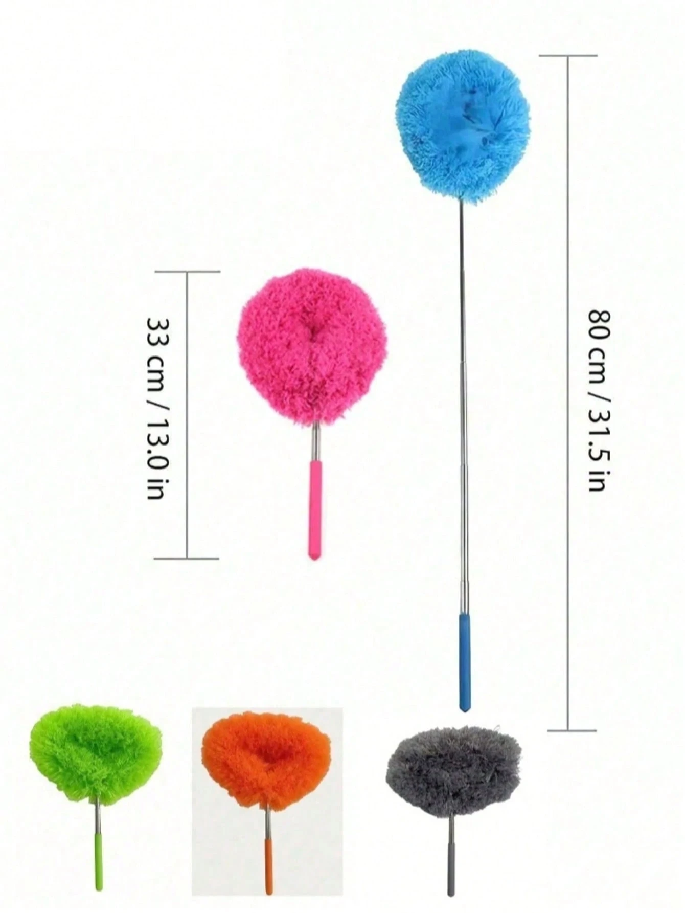 Microfiber Ceiling Fan Duster Extends Up To 80cm Long Handled Dust Locking Reusable Cleaner Brush For Home Effortless Cleaning - view 2