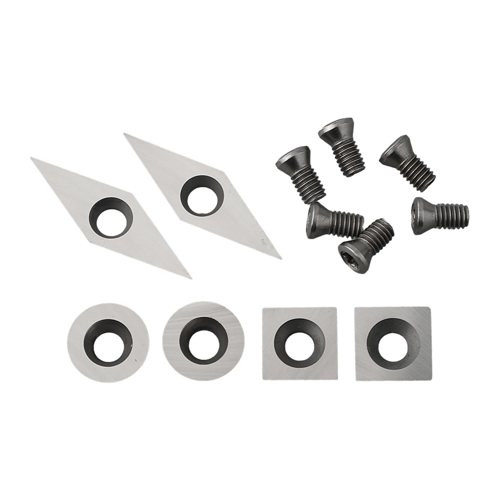 12 قطعة R6 شفرة مستديرة شفرة مربعة شفرة الماس شفرة كربيد الفضة القواطع إدراج مجموعة مخرطة الخشب تحول أدوات لأداة نجارة