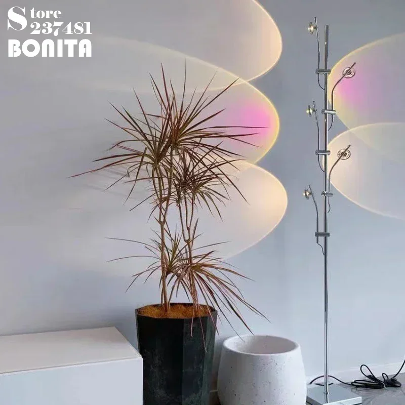 Modern Sunset Floor Lamp with 7 Colored Films & Angle Rotating,  Mood Standing Lamp for Living Room Bedroom Hotel Decor Lighting