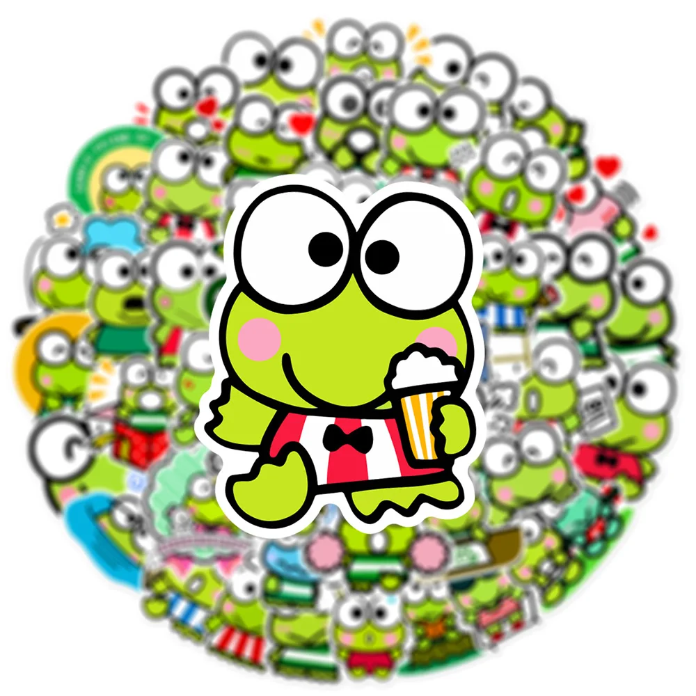 10/30/50ชิ้นการ์ตูนน่ารัก kerokero Keroppi หมวกกันน็อคสติ๊กเกอร์สำหรับเด็กหมวกกันน็อครถยนต์สติกเกอร์อะนิเมะ Sanrio สติกเกอร์สนุกของเล่นคลาสสิก