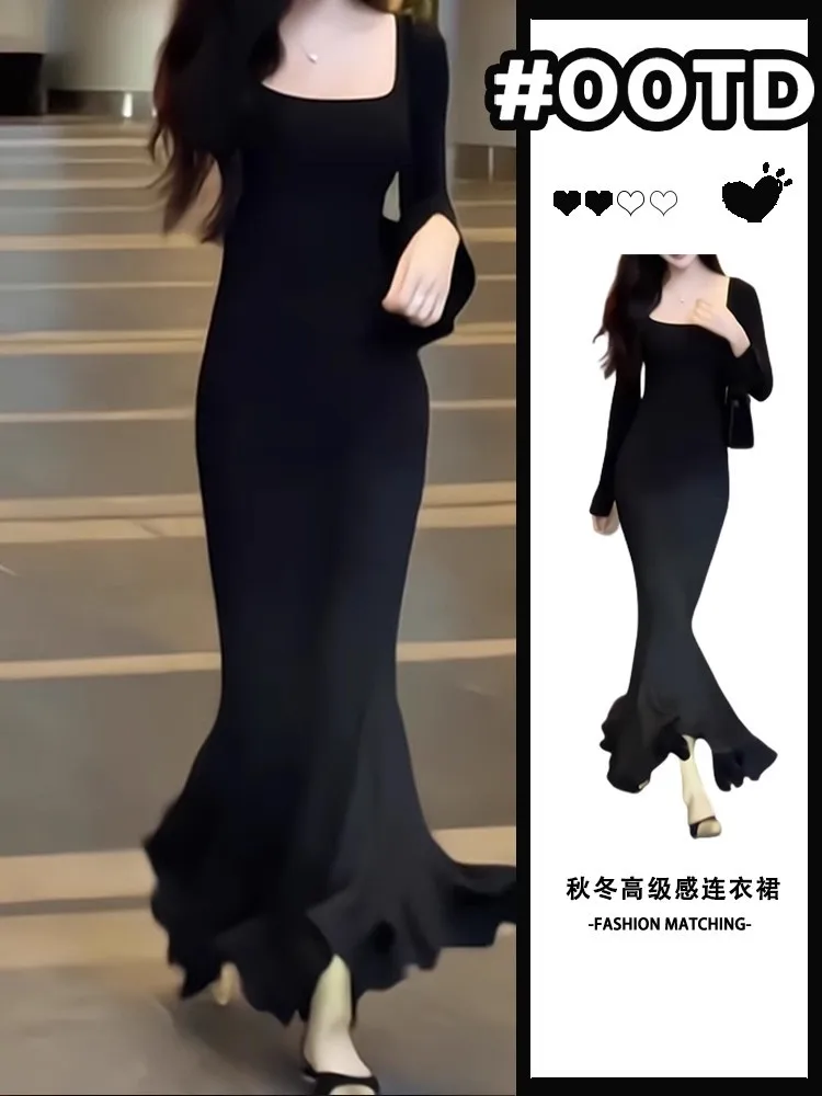 Vestido ajustado para mujer, vestidos largos, espectáculo de actuación de primavera, exhibición, fiesta de noche, celebración de baile, elegante, dulce y encantador