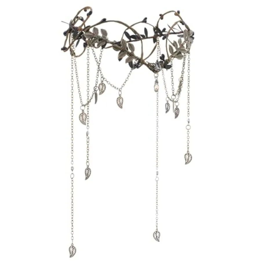 Tocado de Elfo Medieval para Mujer - Corona de Hada Vikinga con Borla para Accesorios de Renacimiento y Cosplay