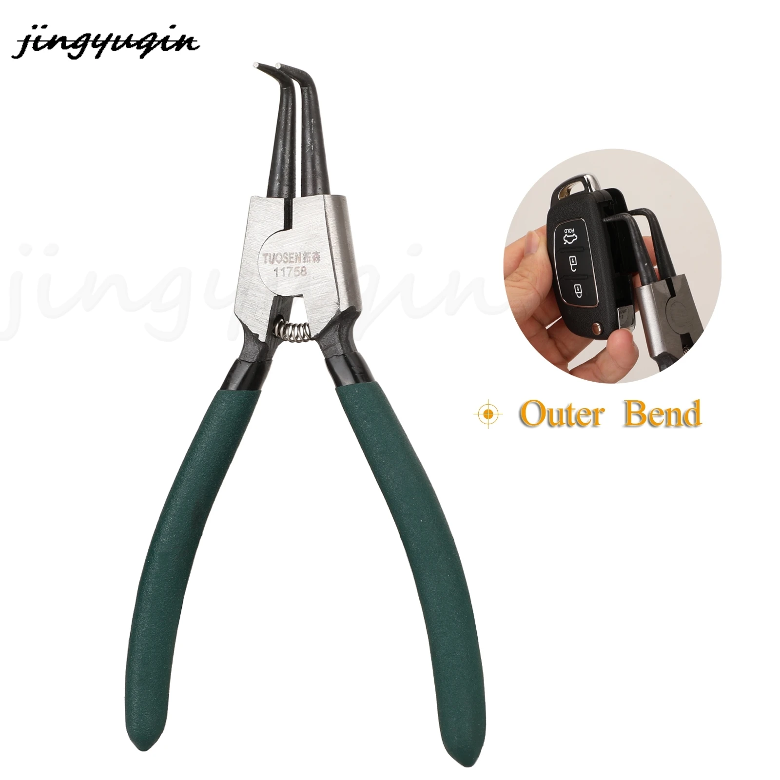 

jingyuqin Circlip Plier Outer bend Carbon Steel Tip Circlip Snap Ring Plier Repair Hand Tool