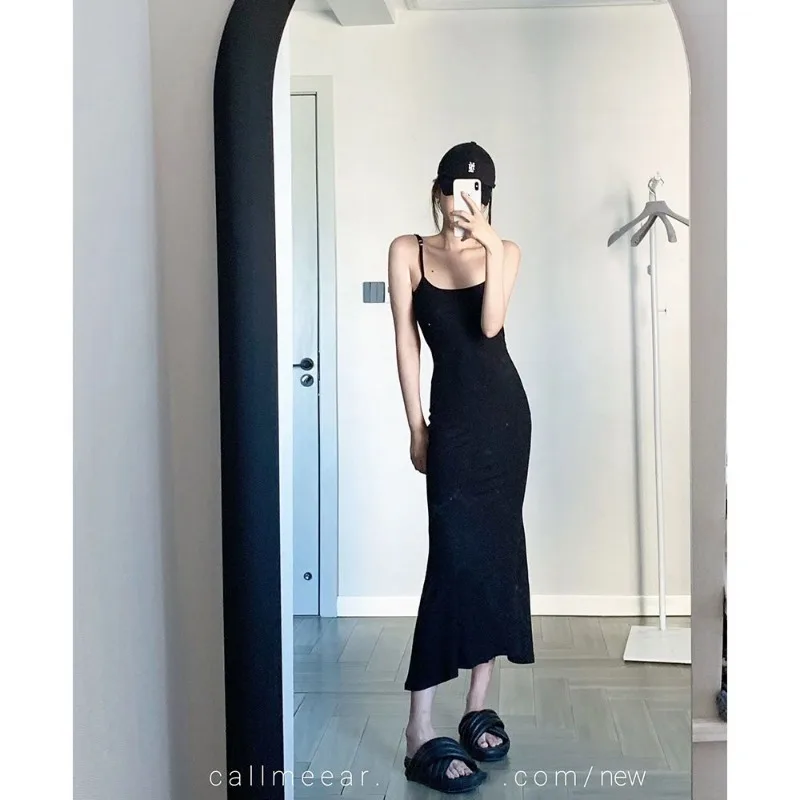 

Женское облегающее платье миди цвета хаки на тонких бретелях, без рукавов, с квадратным вырезом, повседневное, базовое, в уличном стиле