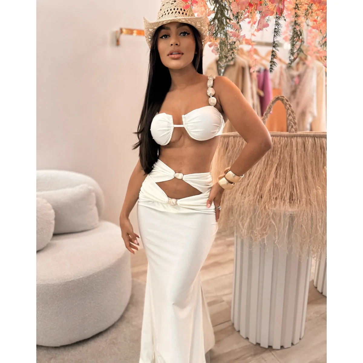 

Sexy White 3 Piece Bikini Set Women Hollow Out Pleate High Waist Swimsuit 2025 Push Up Underwire Bathing Suit Holiday Swimwear