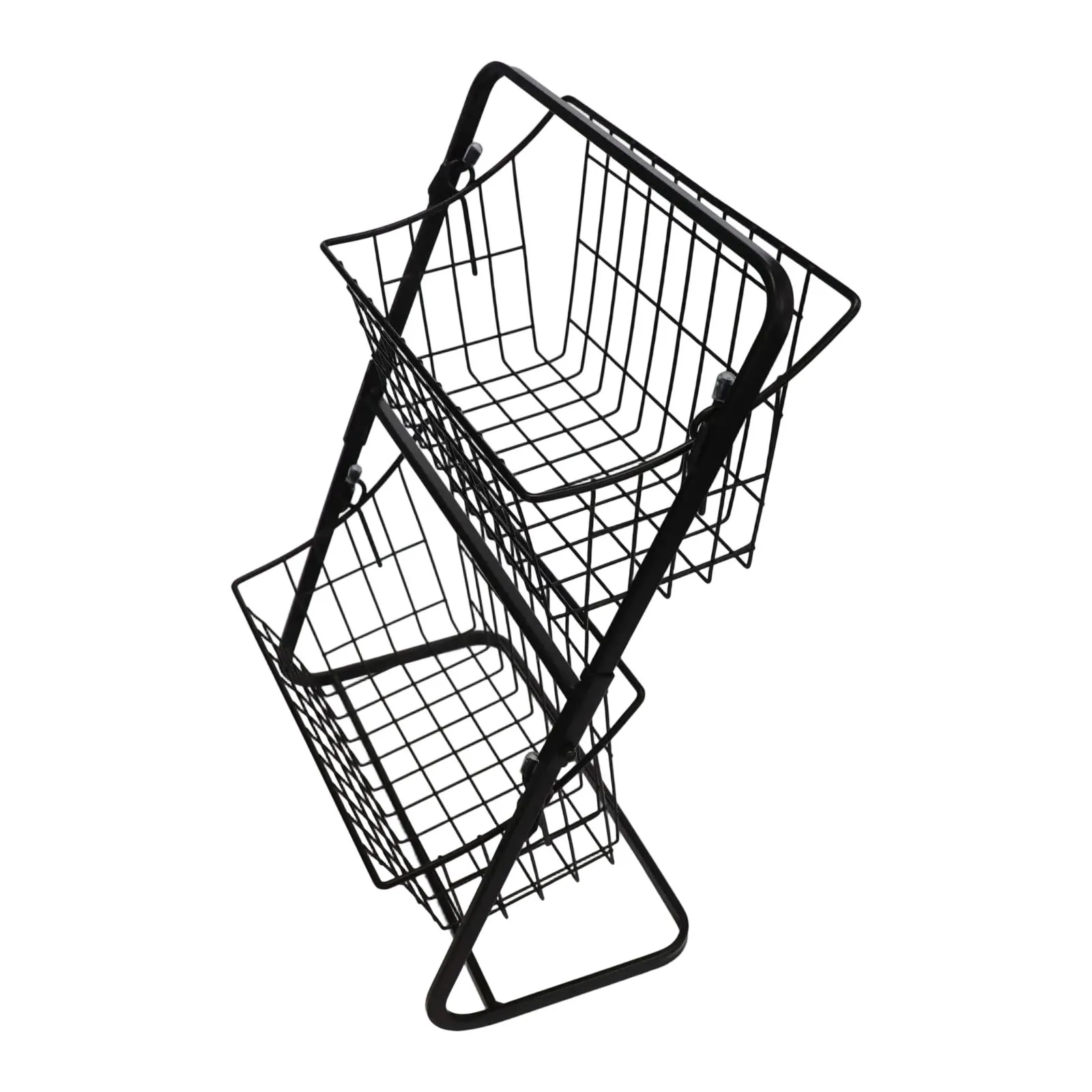 

Декоративная двухъярусная корзина-органайзер: Просторное решение для хранения, универсальное применение на кухне, удобный доступ к содержимому