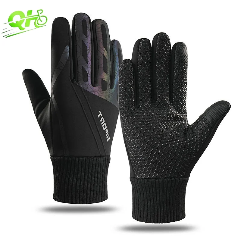 

Мотоциклетные велосипедные перчатки для мотокросса, мужские отражающие легкие теплые флисовые водонепроницаемые носимые зимние перчатки guanti moto Fingers