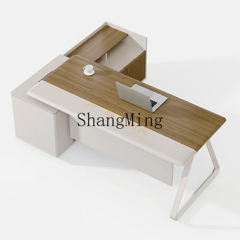 SM high-end president desk boss office computer desk simple modern single with cabinet office desk
