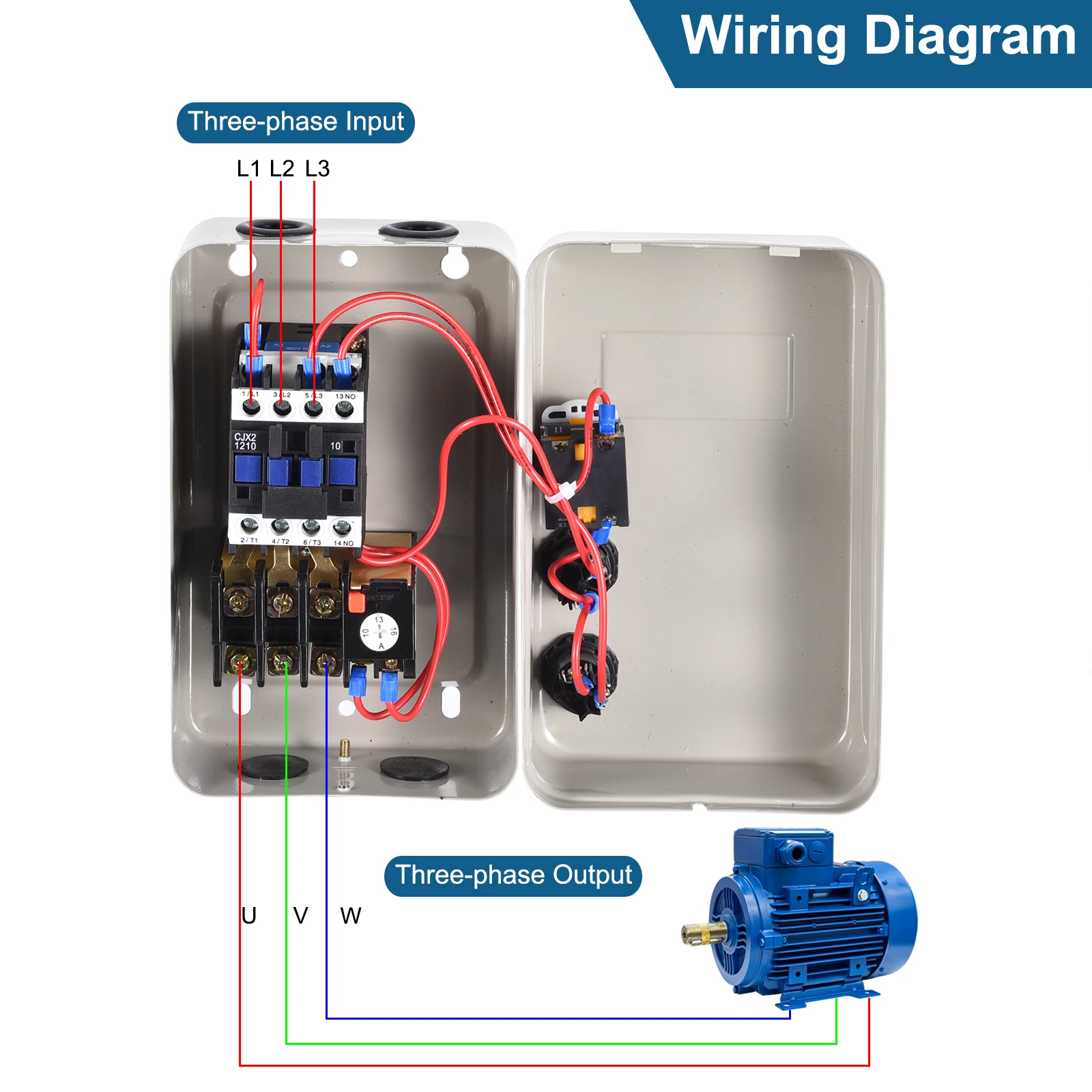 Avviamento motore elettrico magnetico 380V 2.2/4/5.5KW 3/5/7.5HP Avviamento motore con interruttore magnetico trifase per macchine compressore d'aria