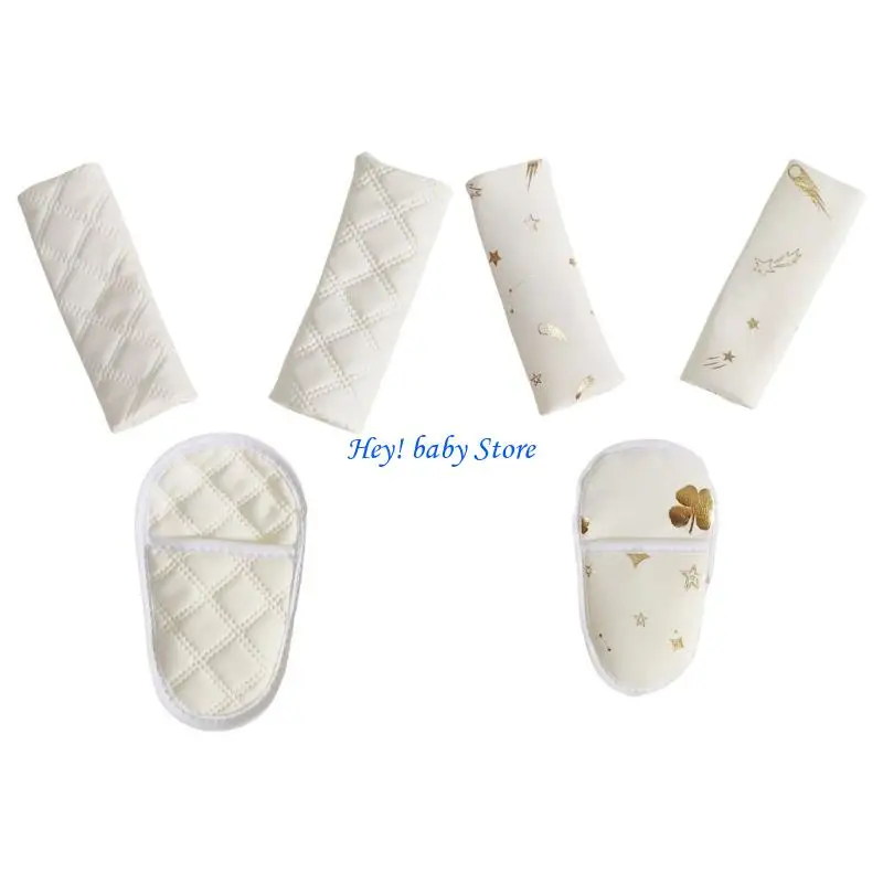 

Q1FE Adjustable Baby Strollers Harness Covers with Soft Crotch Protector Sleeve Breathable Fabric Easy Installation Design