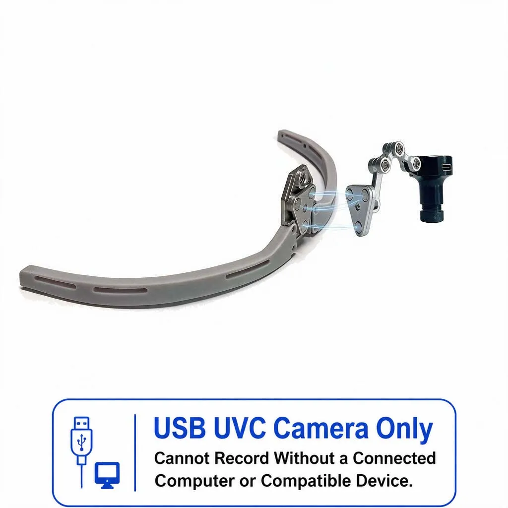 Universal 4K USB UVC Veterinary Loupe Camera with Magnetic Quick Release Mount and Adjustable Arm