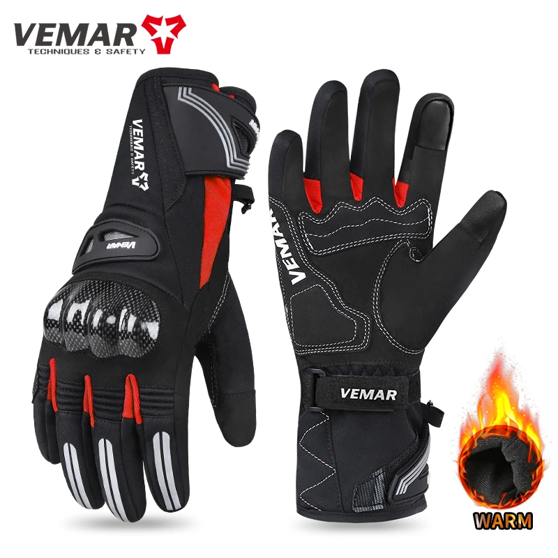 VEMAR Urban Commuter Motocross Gloves for Cold Weather, Men Lady Windproof Waterproof Thermal Anti-fall Winter Motorcycle Gloves