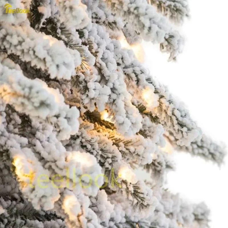 Teellook 1.2 m/5.0m luminous flocking Christmas tree snowflake tree Christmas family hotel mall decorations - Image 3